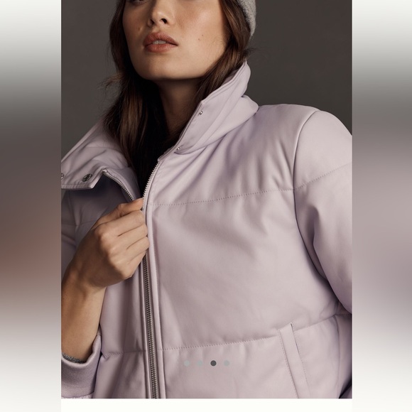 Anthropologie by Anthropologie Faux Leather Puffer Jacket in Lavender - Picture 10 of 10